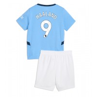 Maglia Calcio Manchester City Erling Haaland #9 Prima Divisa Bambino 2024-25 Manica Corta (+ pantaloncini)